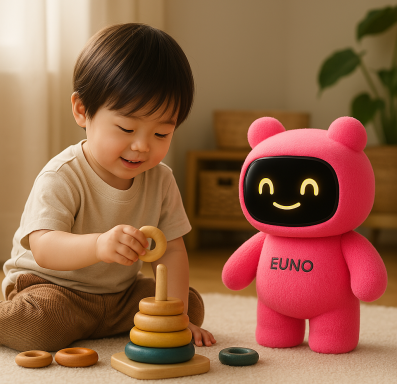 Boy playing with Euno