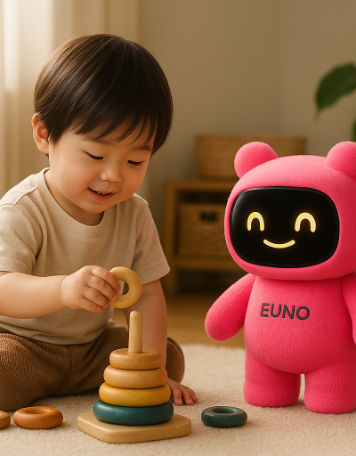 Boy playing with Euno